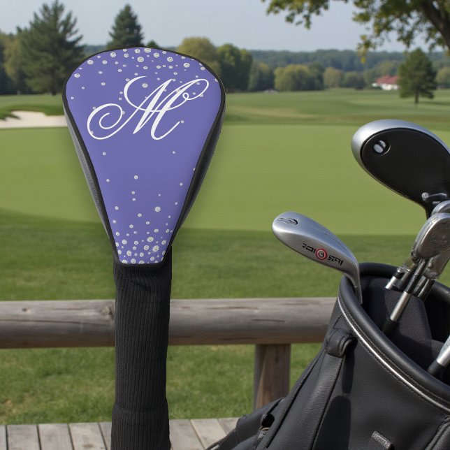 Monogram Purple Diamonds Personalised Golf Head Cover (Creator Uploaded)