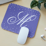 Monogram Purple Diamonds Personalised Mouse Pad<br><div class="desc">Monogram Purple Diamonds Personalised Mousepads features a simple purple background with a diamond overlay personalised with your custom monogram in elegant white calligraphy script. Designed by ©Evco Studio www.zazzle.com/store/evcostudio</div>