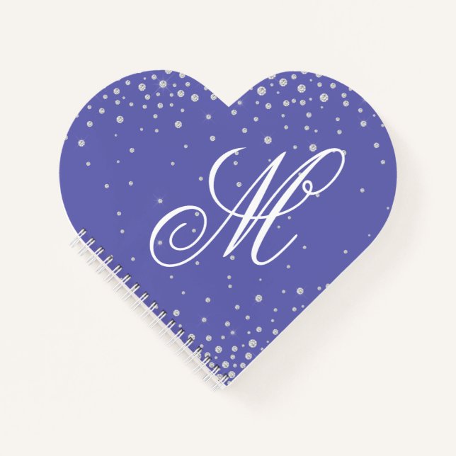 Monogram Purple Diamonds Personalized Notebook (Front)