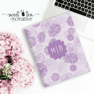 Monogram Purple Elegant Floral Notebook