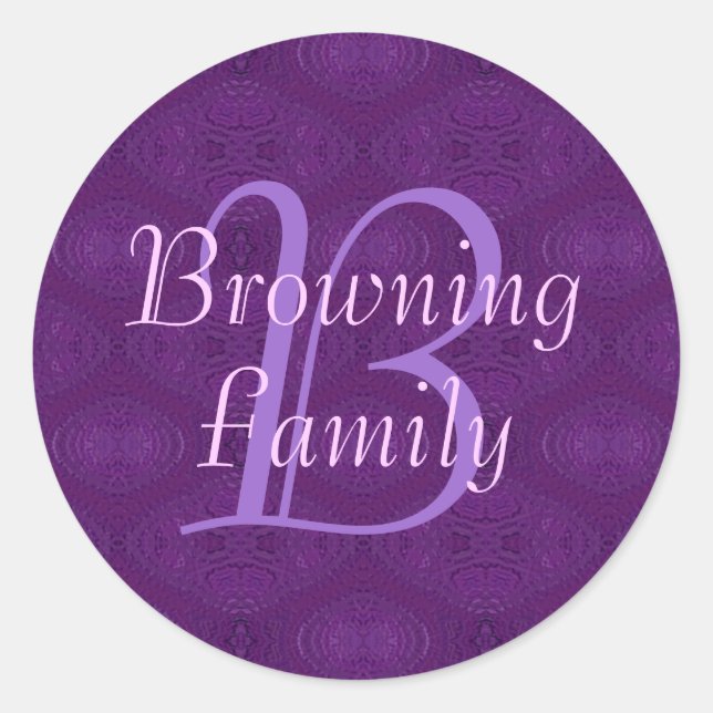 Monogram Purple (Family) Seal Stickers (Front)