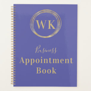 Monogram Purple Gold Business Appointment Book Planner