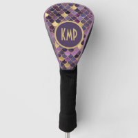Monogram Purple Gold Mermaid Scales