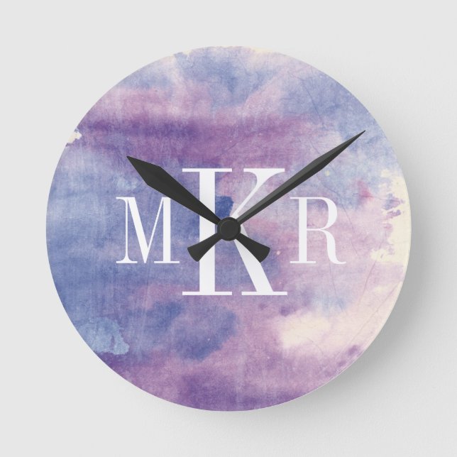 Monogram | Purple Haze II Round Clock (Front)