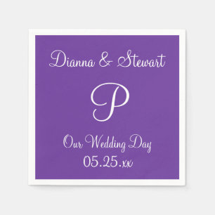 Monogram Purple Heart Formal Solid Colour Paper Na Napkin