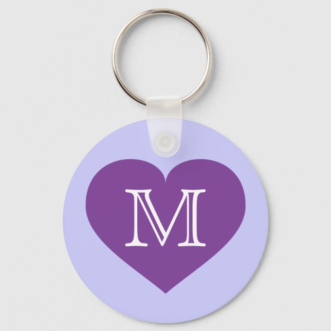 Monogram purple heart key ring (Front)