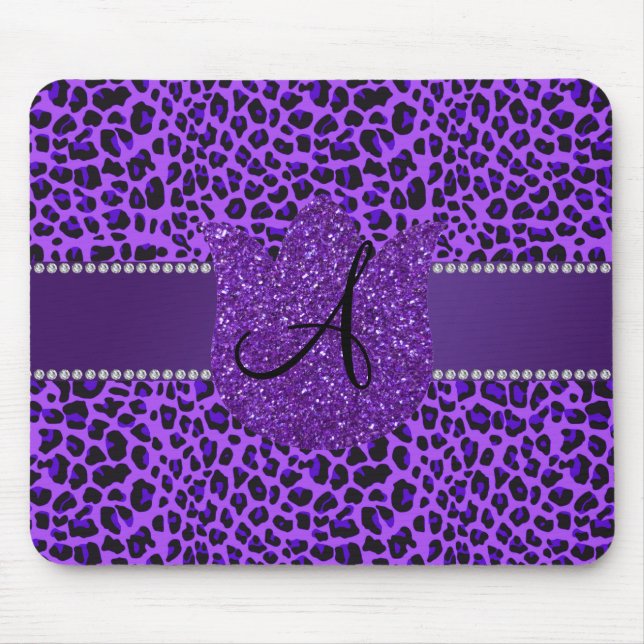 Monogram purple leopard mouse pad (Front)