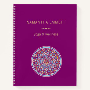 Monogram Purple Mandala Colourful Spiral Notebook