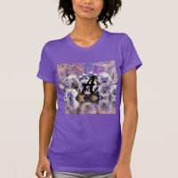 Monogram Purple Pink Pansies Water Watercolor