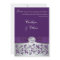 Monogram Purple, Silver Floral Wedding Invitation