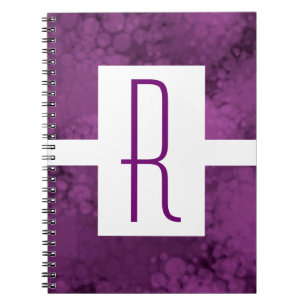 Monogram Purple Speckled Spiral Notebook