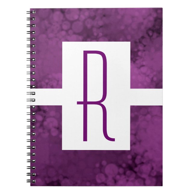 Monogram Purple Speckled Spiral Notebook (Front)