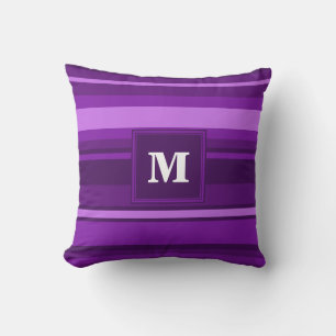 Monogram purple stripes cushion
