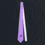 Monogram Purple Tie<br><div class="desc">No one will look better than you when you wear this tie with your initial on it. Add the initial that you want in the field provided. You can add one or more initials or a name, the choice is yours. The type style, size and colour can also be changed....</div>