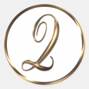 Monogram Q Faux Bronze Classic Round Sticker