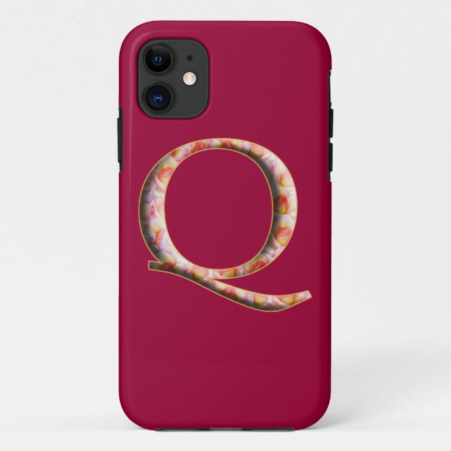 Monogram Q in Roses Pattern Iphone 5 Case (Back)