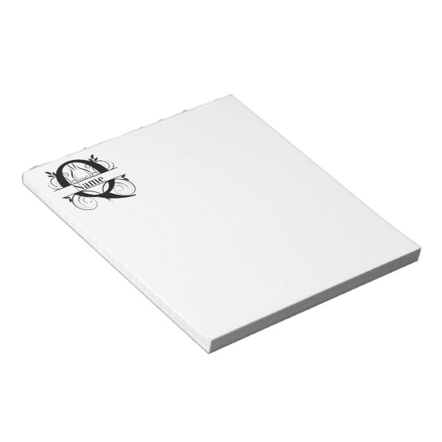 Monogram Q Initial Stationary Desk Notepad (Angled)
