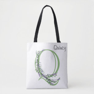Monogram Q Lavender Eucalyptus Tote Bag