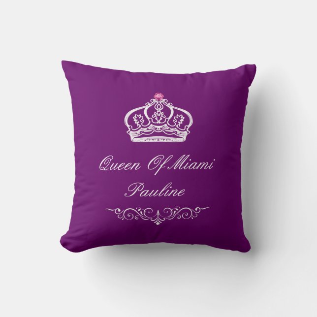 Monogram Queen Crown Cushion (Front)