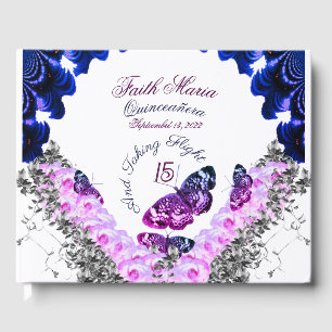 Monogram Quinceañera 15 And Taking Flight Guest Book