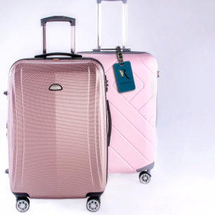 Monogram R cobalt watercolor flower Luggage Tag