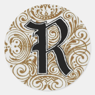 Monogram ‘R’ in Gold - Sticker