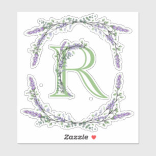 Monogram R Lavender Eucalyptus