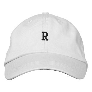 Monogram R Letter Symbol Initial Embroidered Hat