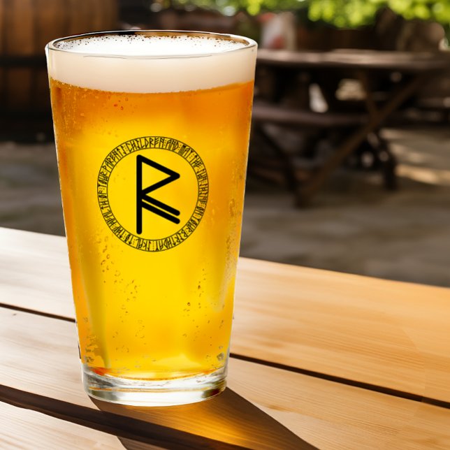 Monogram R - Viking Style - Pint Glass (Creator Uploaded)