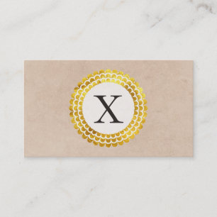 Monogram Radial   Gold Business Card