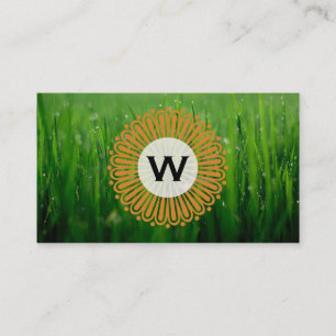 Monogram Radial (orange)   Grass Business Card