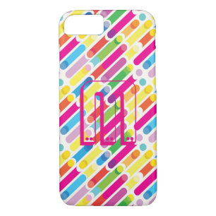 Monogram Rainbow Diagonal Lines Pattern Pop Art Case-Mate iPhone Case