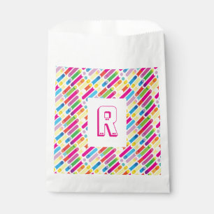 Monogram Rainbow Diagonal Lines Pattern Pop Art Favour Bags
