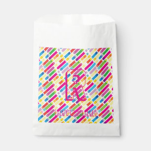 Monogram Rainbow Diagonal Lines Pattern Pop Art Favour Bags