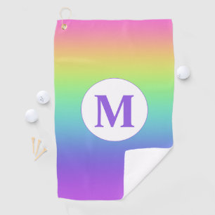 Monogram Rainbow Golf Towel
