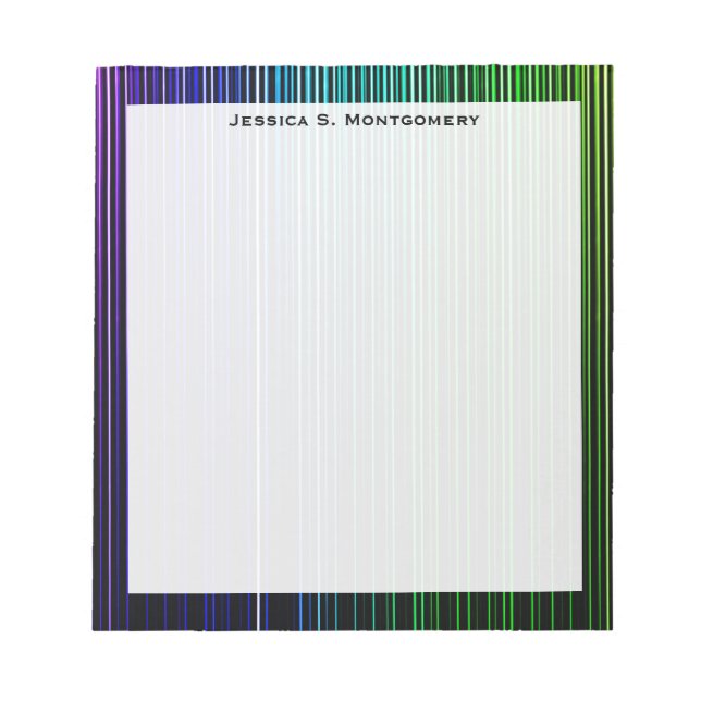 Monogram Rainbow Light Stripes Notepad (Front)