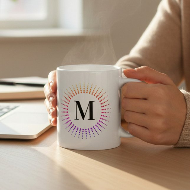 Monogram Rainbow Tie Dye  Coffee Mug (Creator Uploaded)