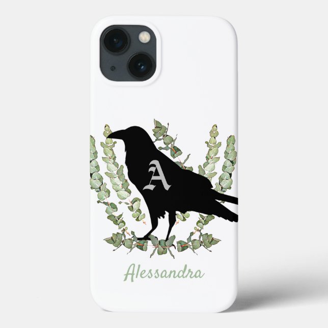 Monogram Raven Spirit Animal Personalised Case-Mate iPhone Case (Back)
