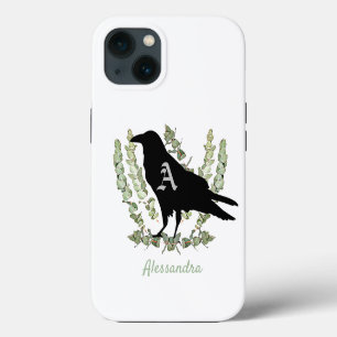 Monogram Raven Spirit Animal Personalised iPhone 13 Case