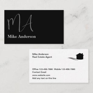 Monogram Real Estate Business Cards Style