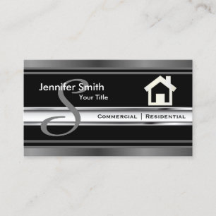 Monogram Real Estate Professional Agent Business Card