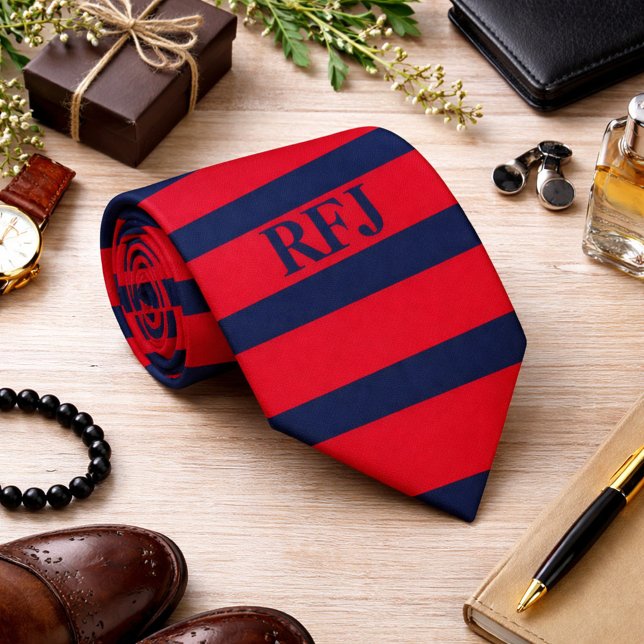 Monogram Red and Blue Tie (Creator Uploaded)