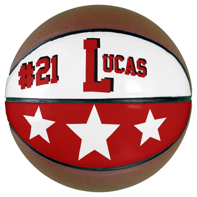 Monogram Red and White Basketball (Front)