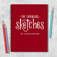 Monogram Red Artist Sketchbook