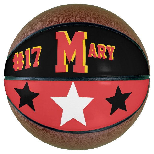 Monogram Red, Black, & Gold Basketball (Front)