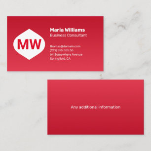 Monogram Red Gradient Company Business Card
