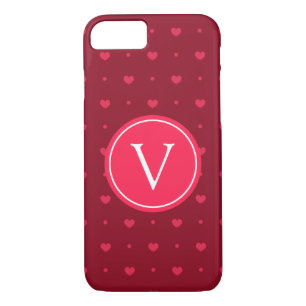 Monogram Red Hot Hearts Case-Mate iPhone Case