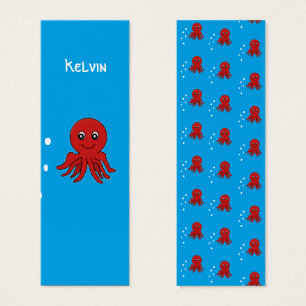 Monogram red octupus in water bookmark