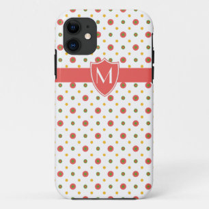 Monogram Red on White Polkas iPhone 5 Xtreme Case