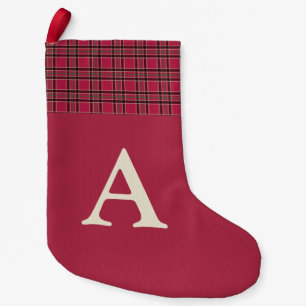 Monogram Red Plaid Stocking